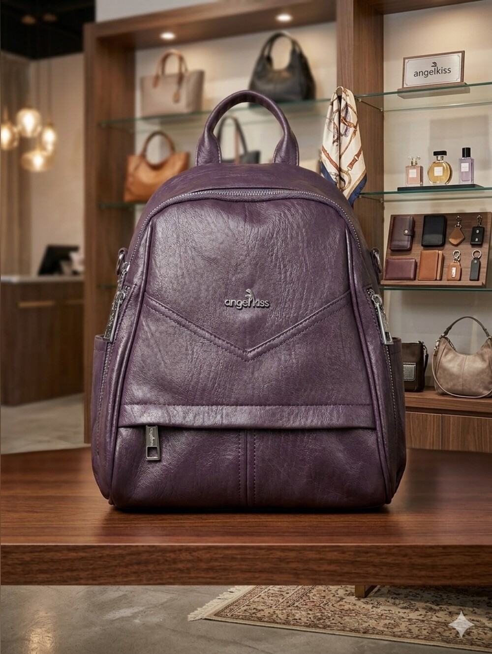Purple ANGELKISS Backpack (Mystery Gift Inside)